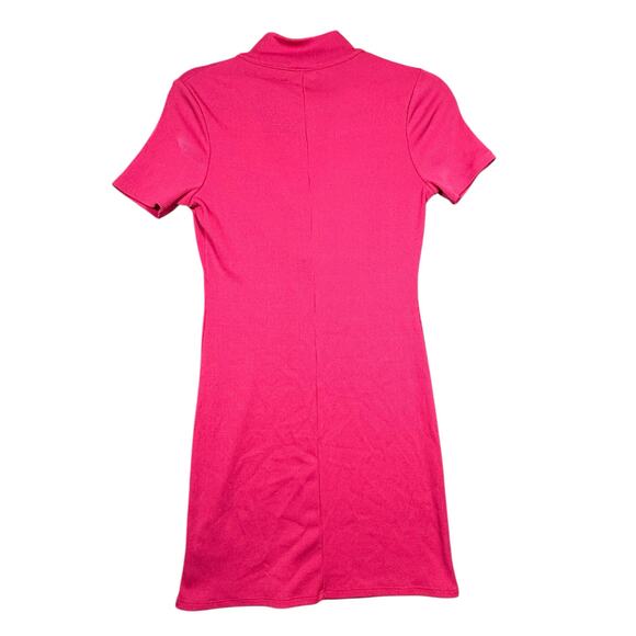 Urban Outfitters Pink Ribbed Half Zip Mini Dress - Size M - Picture 4 of 5
